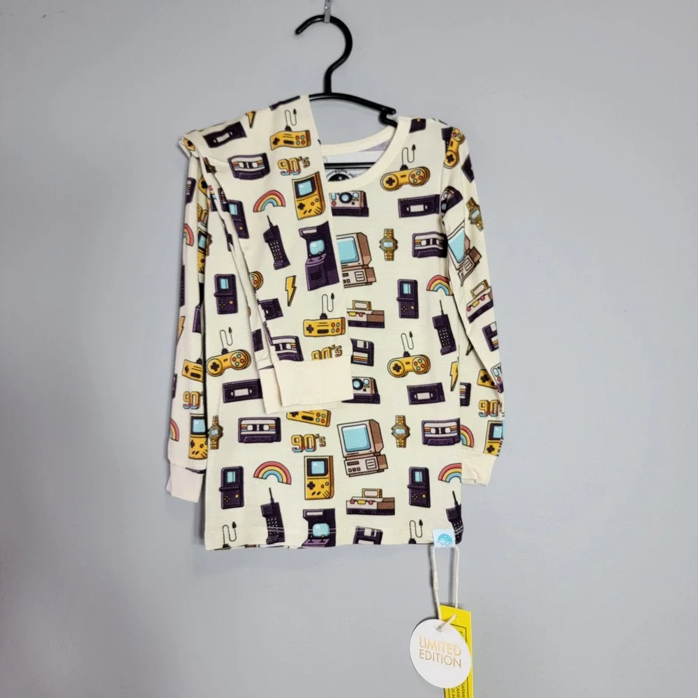 Big Dreams Little Jammies Bamboo 3T Kids 90s Retro Gaming Pajama Set Long Sleeve